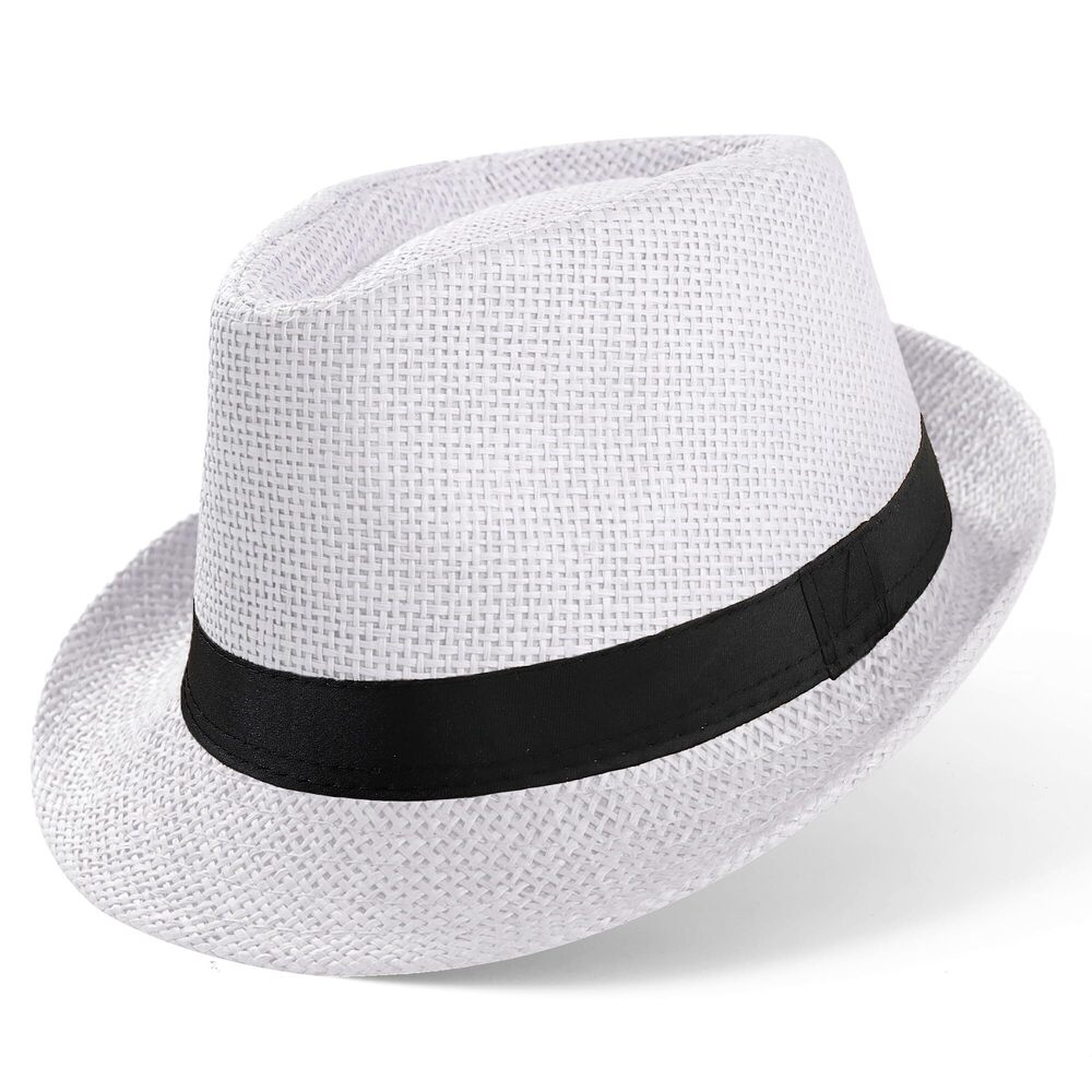 7993 Straw Trilby Fedora Hat -1920s Felt Panama Hat Short Brim Summer Cap